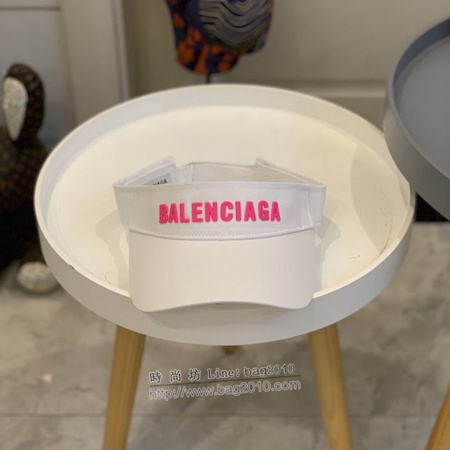 Balenciaga新品女士帽子 巴黎世家新款彩色純棉立體logo空頂帽遮陽帽  mm1664